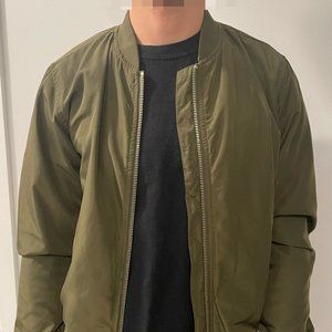 TOPMAN olive bomber jacket, size small